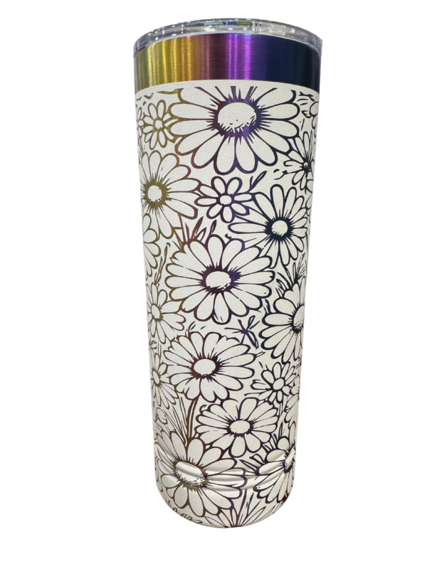 Laser Engraved Flower 22oz Tumbler