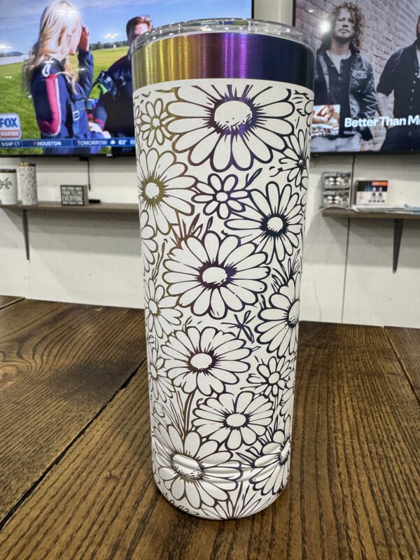 Laser Engraved Flower 22oz Tumbler - Image 2